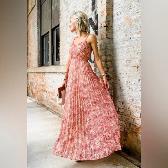 chinese dress ladies Simone Cut Out One Shoulder Pink Maxi Dress - 4 main image 1